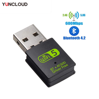 USB Wifi Dongle USB 2.0 wifi Adapter with BT wireless WIFI Receiver 600Mbps 2.4G 5G Free Driver Wifi Network Card For Computer