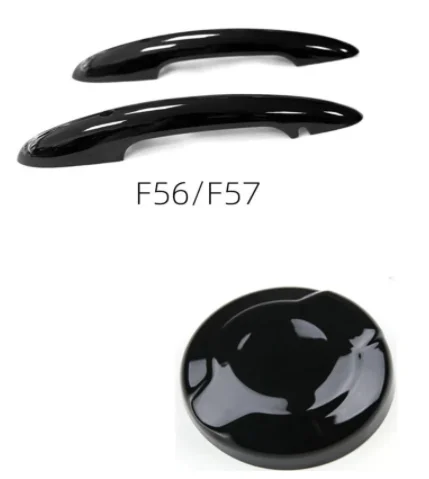 

3Pcs Gloss Bright Black Door Handle Covers for Mini Jcw Coopers F56 F57 & 1PCS ABS Fuel Tank Cover