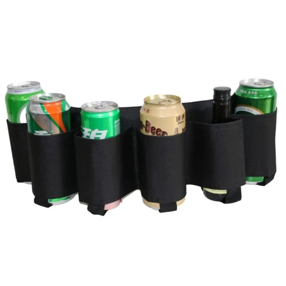 

6 Pockets Beer Storage Waist Bag 6 Cans Adjustable Beverage Storage Fannypack Stable Portable Beer Belt Holder Waist Pack