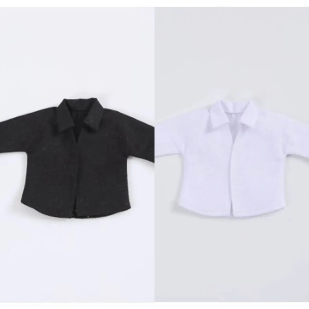 

Свободная однотонная повседневная рубашка в масштабе 1/12, черная/белая рубашка с длинными рукавами, модная одежда для куклы 6 дюймов, одежда для куклы-фигурки