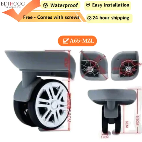 A65-MZL Replacement Luggage Wheels 2Pcs Universal Double Ball Bearing Heavy Duty Roller for SM Bags/Samsonite/Delsey - Silent Ru