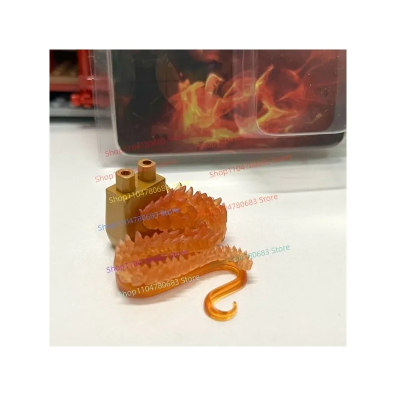 Neues Minifiguren-Zubehör, Spezialeffekt-Flammenschlangenschwanz-Bausatz-Modell-Ornament, Anime-Cartoon-Spielzeug, Weihnachtsgeschenk, Sammlerstück