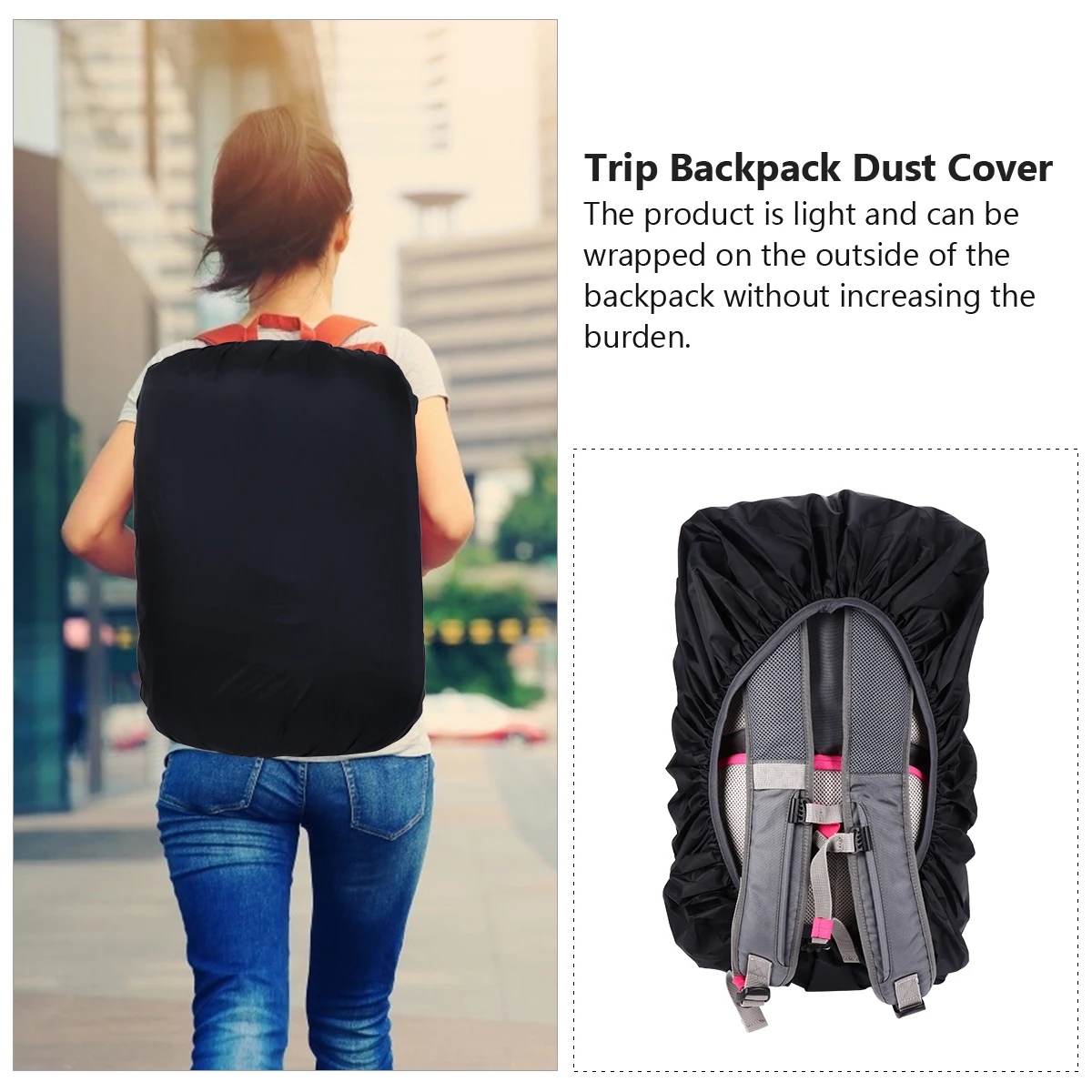 

Waterproof Backpack Rain Cover For Camping Hiking Outdoor Portable Rain Hood Dustproof Scratch Resistant Storage Cover For Large