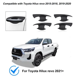 Door Handle Bowl Insert Cup Cover Door Handle Cover For Toyota Hilux Revo 2021 2022 2023 2024 4x4 Doubel Cabin Car Accessories