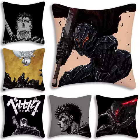 Berserk Pillowcase Pillow Covers Decorative Pillows Room Decorating Items Sofa Cover Modern Home Decoration Anime Cushion Decor