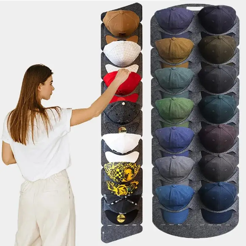 Rak Penyimpanan Topi Felt, Penjepit Tas Dinding, Organizer Lemari, Penyangga Topi Baseball, Organizer Topi Travel, Rak Topi Tempel Dinding, Baru