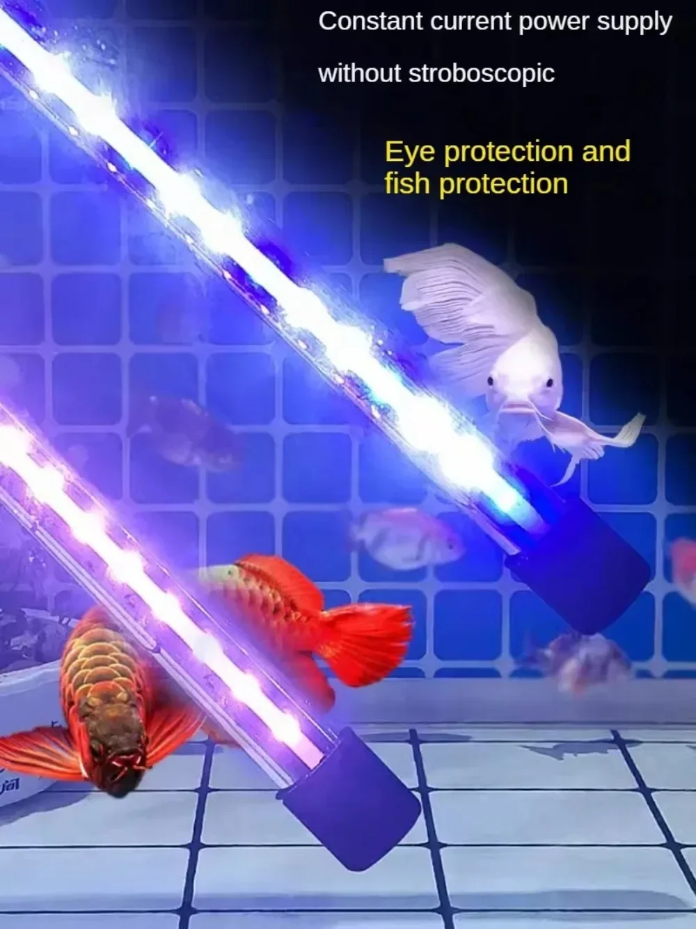 LED Fish Tank Light, Dual Mode Diving Plant Light, Full Spectrum Aquarium Strip Light, Waterproof, Red, Blue, White