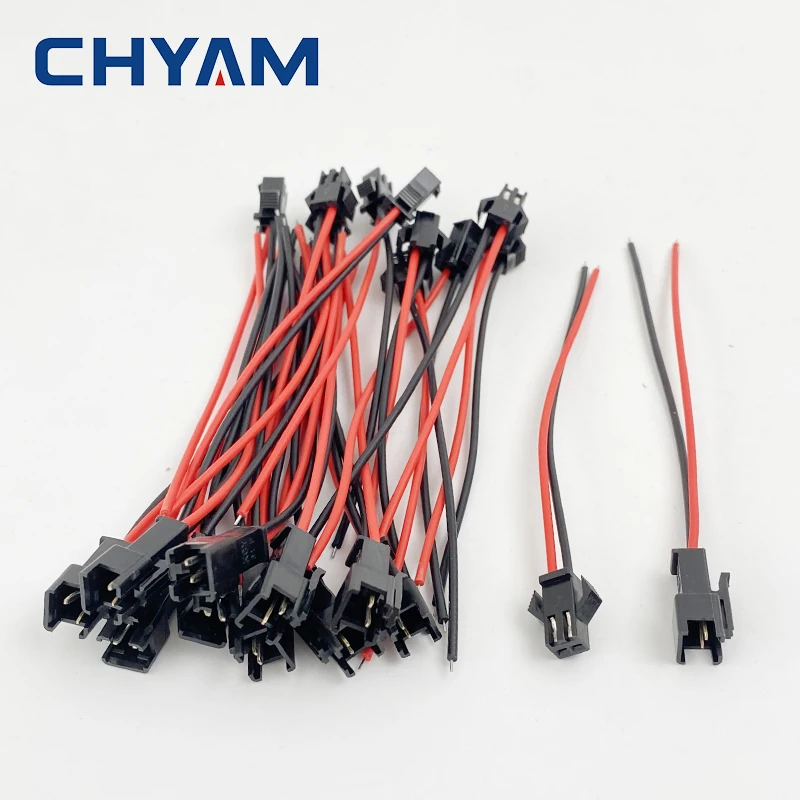 

50Pairs Quick Connector Terminal 10cm Wire Long JST SM 2Pins Plug Male To Female For Led Strip Wiring