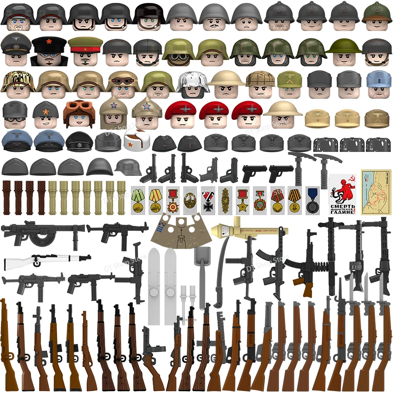 

Military War Scene Building Blocks Accessories Weapons Military Infantry Action Figures Puzzle Children's Toys Gifts N601-650