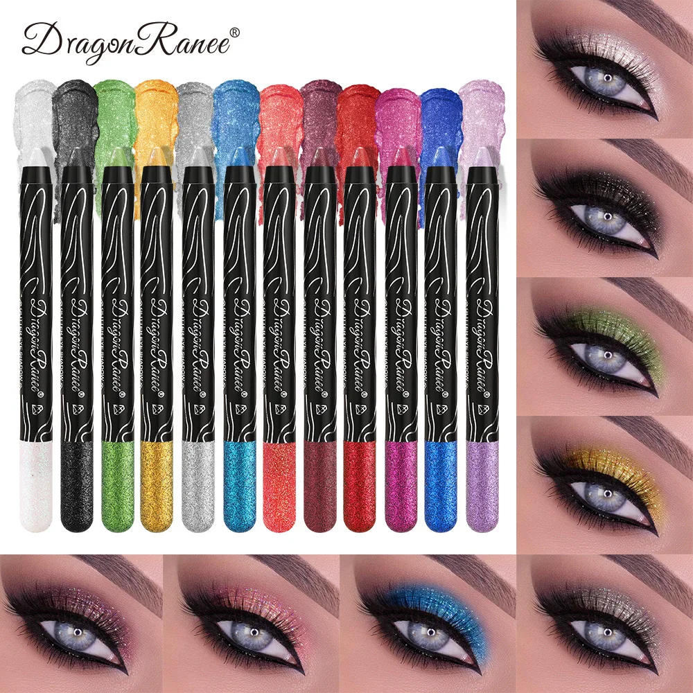 Dragon Ranee 12 Color Eye Shadow Shiny Pearl Texture Fashion Party Stage Eye Shadow Multi-function Highlight Popular Cosmetics