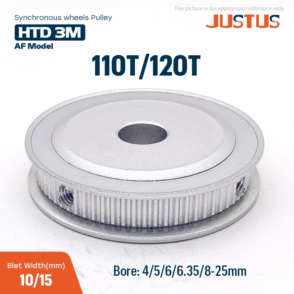 HTD 3M 110T/120T AF Type Timing Pulley Bore 4/5/6/6.35-28mm for Synchronous Belt Width 10/15mm 3D Printer CNC Parts