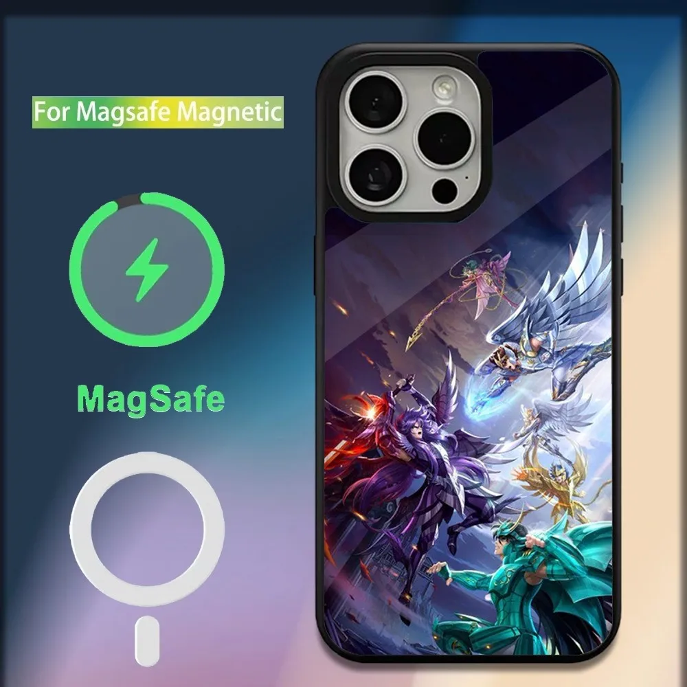 S-Saint Seiya Knights Phone Case For iPhone 16,15,14,13,12,11,Plus,Pro,Max,Mini Magsafe Magnetic Wireless Charging