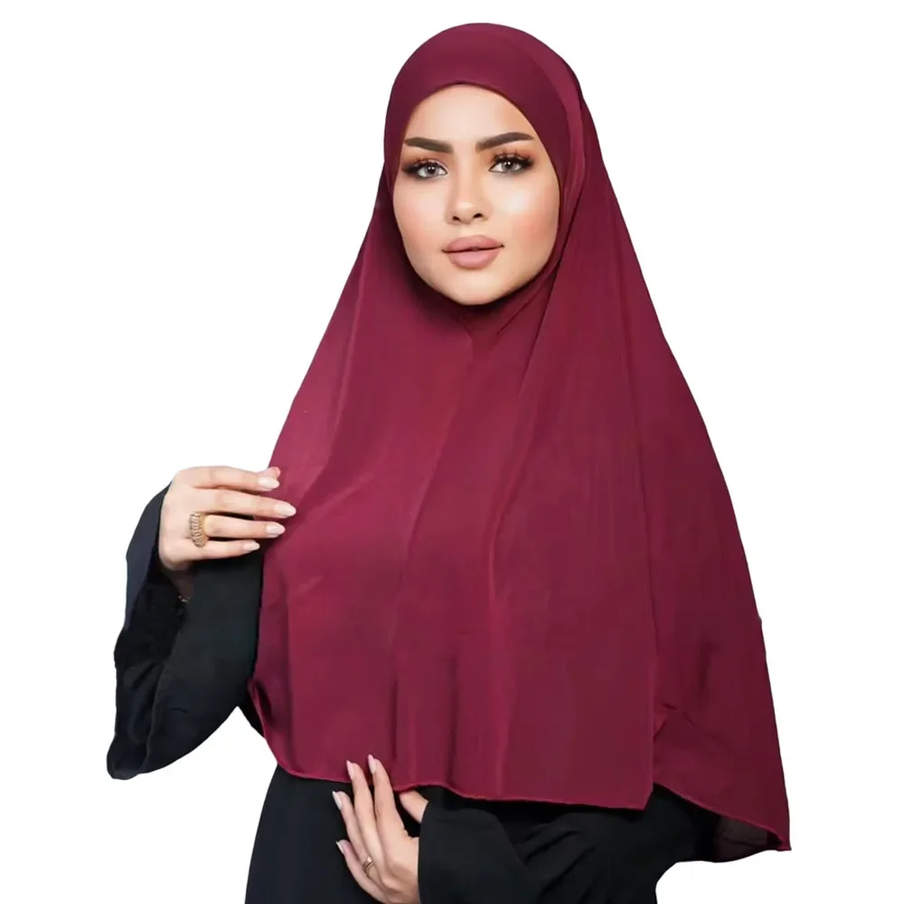 

Готовый к ношению мусульманский хиджаб из джерси, молитвенный платок, тюрбан для женщин, исламский хиджаб Амира, однотонный подхиджабник, головной убор для мусульманок
