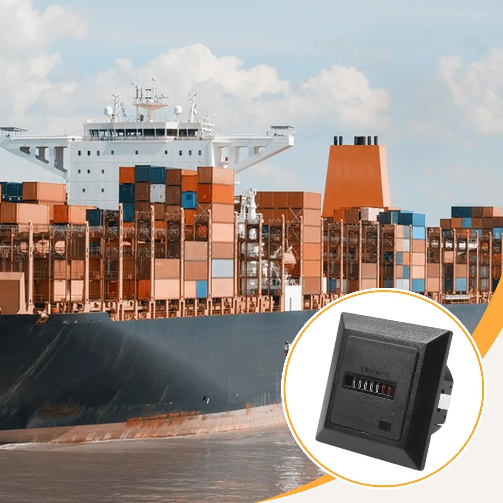 Mechanical Hour Meter Timer AC220-240V Classic Accumulation Device Digital Display Professional Boat Excavators