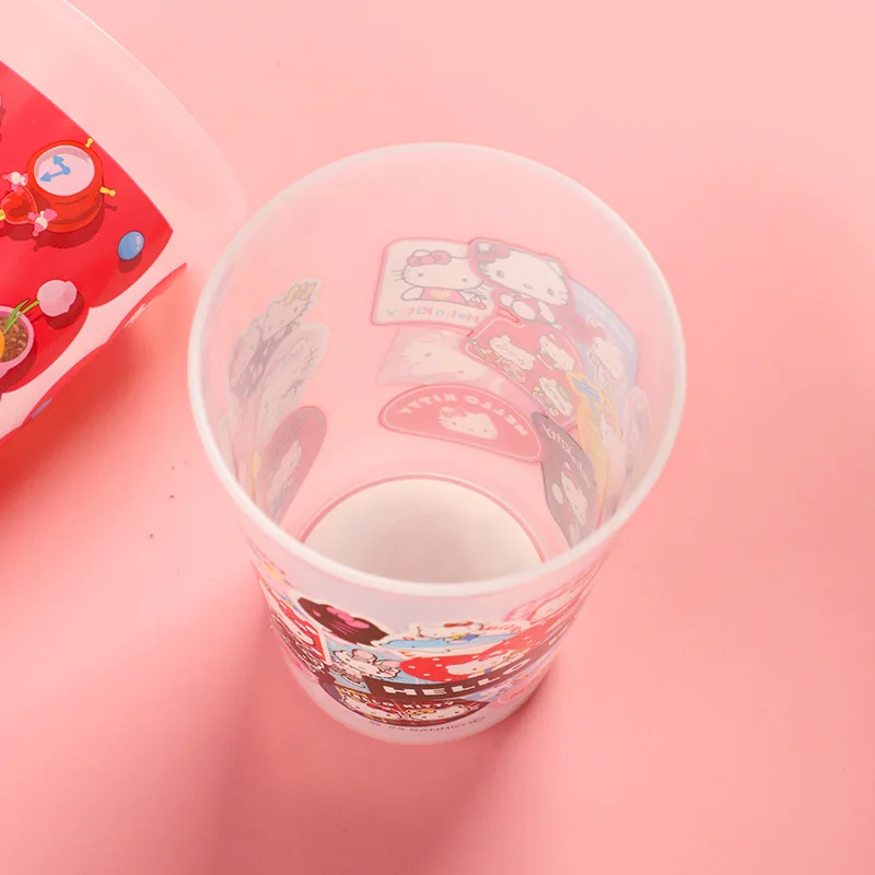 450Ml Schattige Sanrio Hello Kitty Cartoon Gorgle Cup Kinderen Drink Cup Multifunctionele Cup Grote Capaciteit Waterfles Kinderen Cadeau