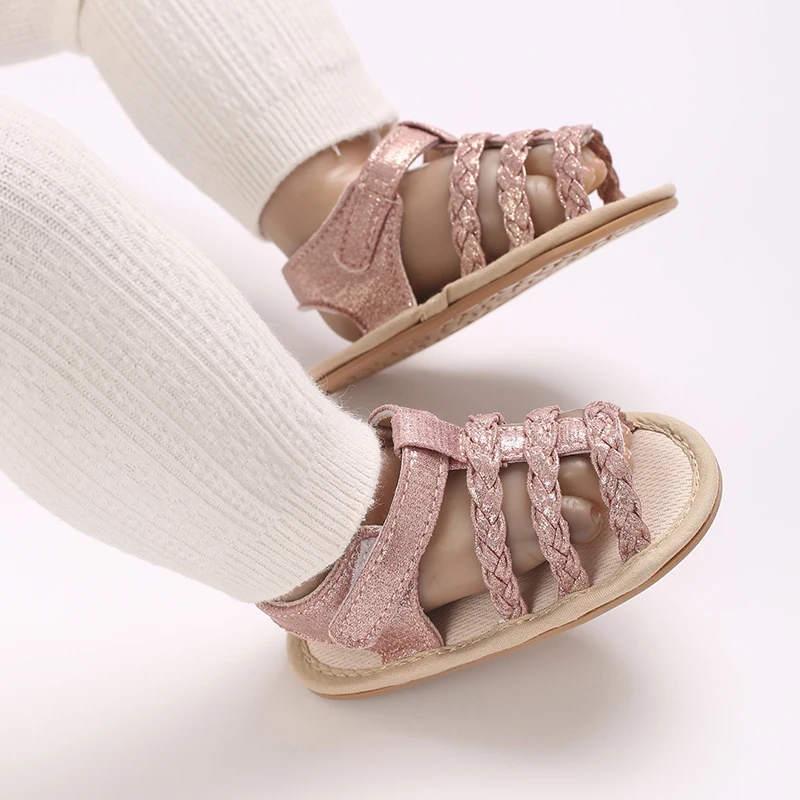 Neue 0-18M Baby Einfarbige Lässige und Bequeme Babysandalen für Mädchen, Atmungsaktive und Leichte Sommer-Sandalen mit Offener Zehenpartie – Detail 16