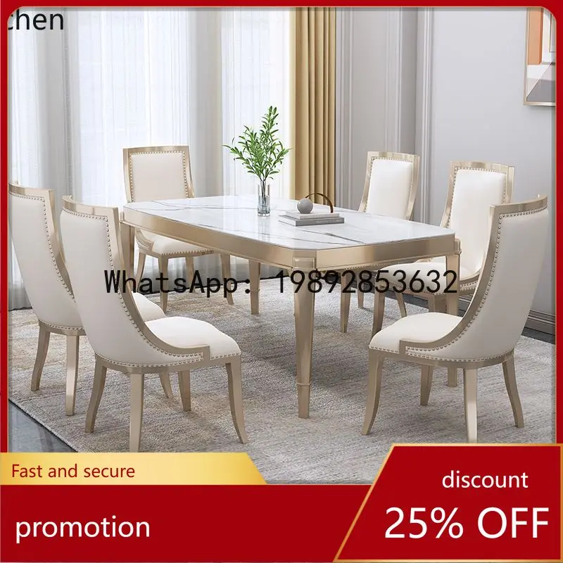 

YFY American Style Rock Slab Dining Table American Modern Minimalist Rectangular European Style Solid Wood Dining Table