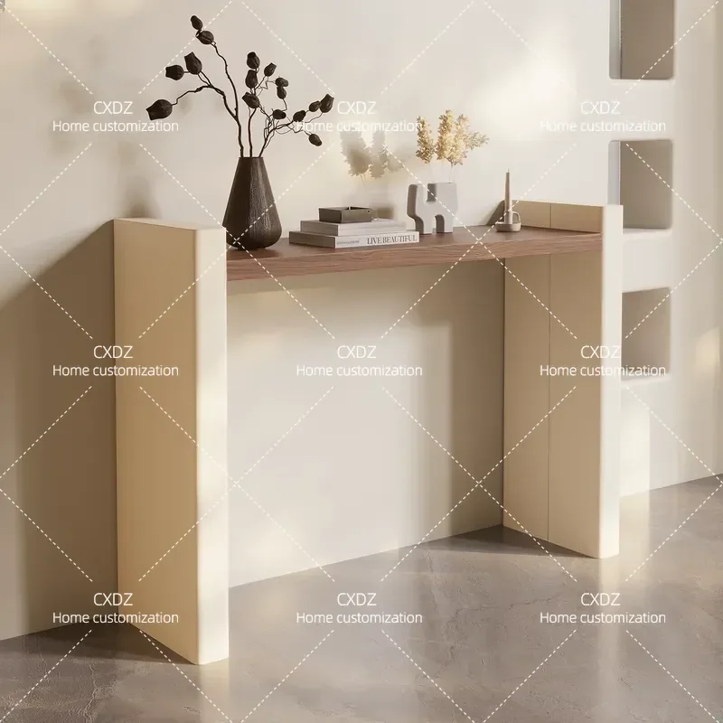 Minimalist Solid Wood Entrance Table for Living Room Corridor Aisle High End Customizable Entryway Console Platform Furniture