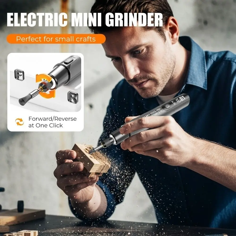 

Беспроводная цифровая мини-дрель с регулируемой скоростью, аккумуляторный роторный инструмент со светодиодной подсветкой, ручная электрическая шлифовальная машинка