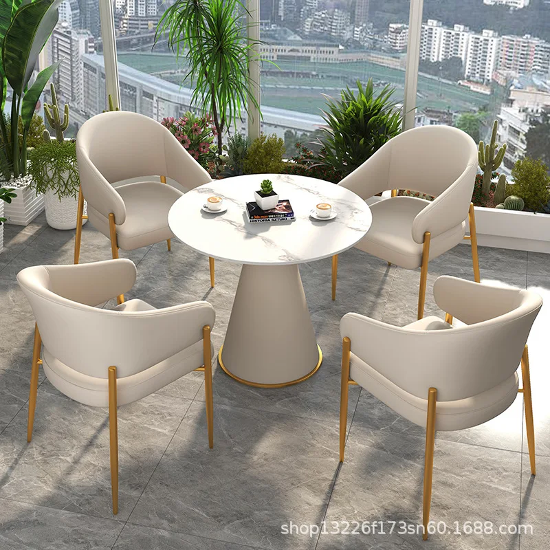 Talk about the combination of tables and chairs. Sales department receives visitors. Leisure tables and chairs, shopping malls,