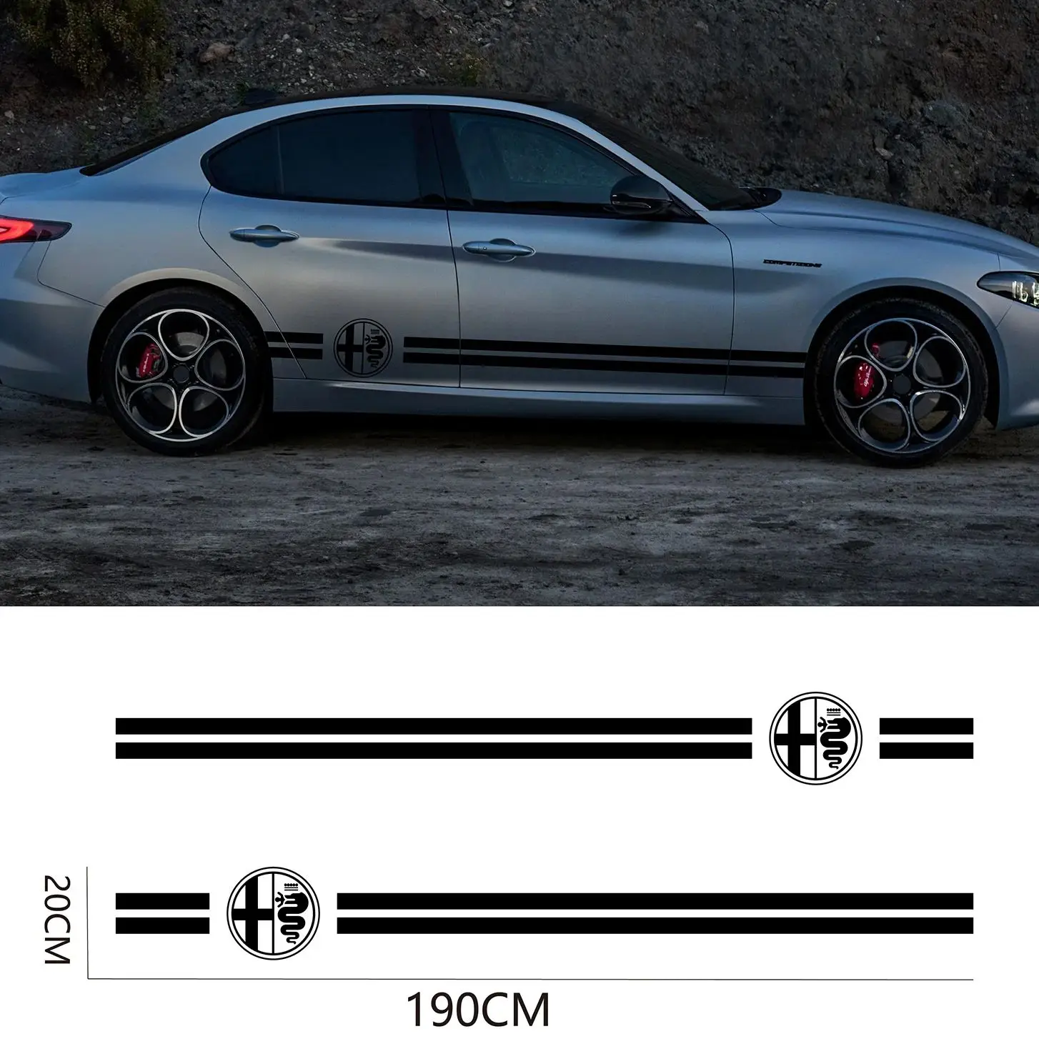 

Car Door side Stripes Stickers Apply for Alfa Romeo Giulia Giulietta 159 156 MITO Stelvio 147 Auto Accessories Vinyl Film Decal