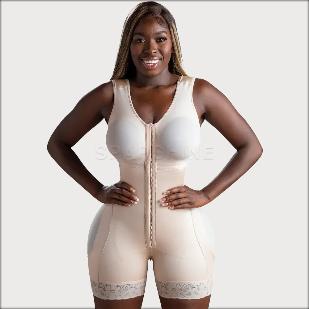 High compression Short Girdle With Brooches Bust Faja With Bust For Daily and Post-Surgical Use