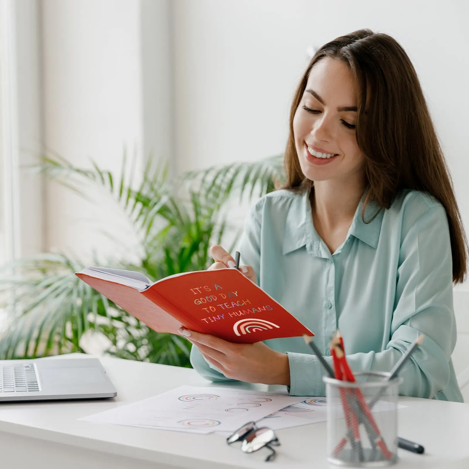 Taccuino in pelle personalizzato regalo per la scuola materna diario dell\'insegnante materiale per ufficio scolastico diario regali per la giornata