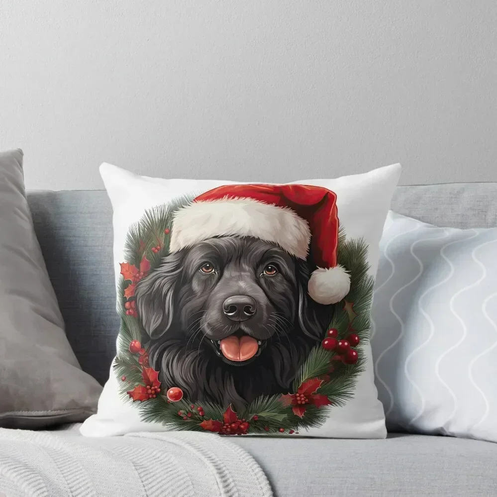 Newfoundland Christmas Throw Pillow Christmas Pillowcase Cushion Cover Set pillow