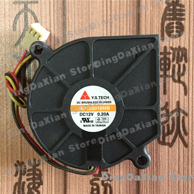 

D 1PCS 12V 0.20A 3-Pin DC Blower Fan For Y.S.TECH BD126018MB 60×60×18mm 6CM