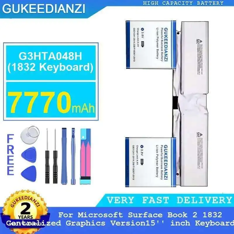 

Стабильный аккумулятор для планшета 7770 мАч для Microsoft Surface Book 2 1832 Централизованная графическая версия 15-дюймовая клавиатура G3HTA048H