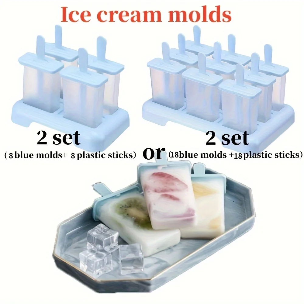 Eco-Friendly 2-Piece Bpa-Free Popsicle Maker Kit - Reusable Ice  &  Treat Molds With Sticks Titanium spoon Hollas de canping