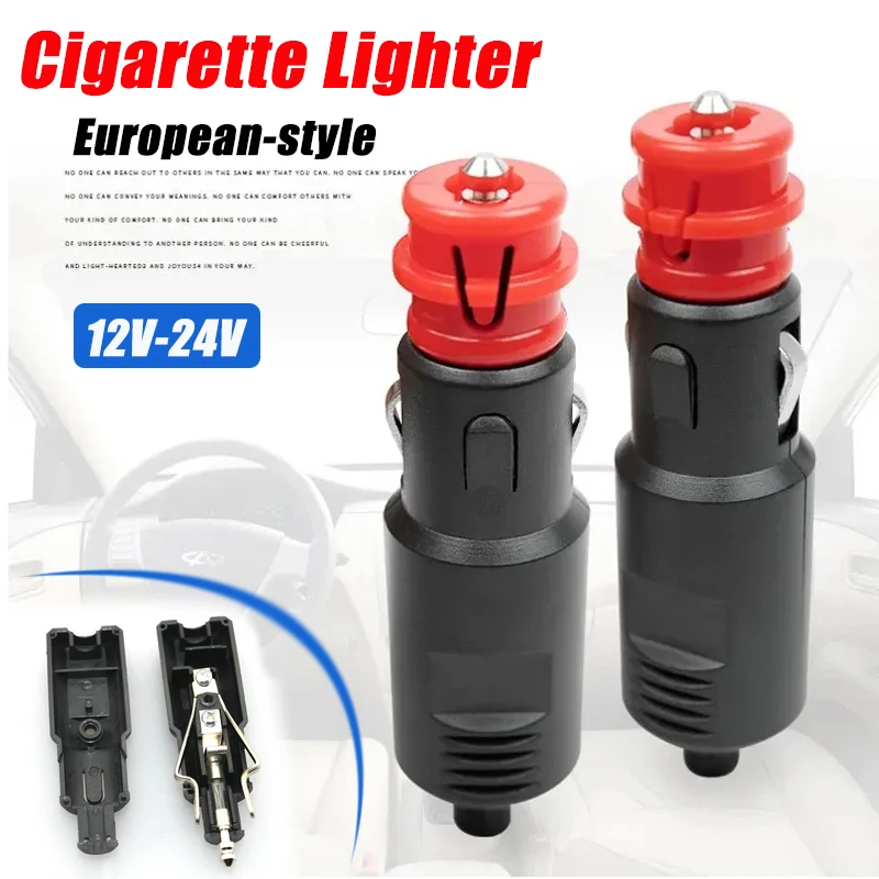 

Car Cigarette Lighter Socket Connector Male Plug Universal 12V-24V 8A European-style Cigarette Lighter Plug Auto Accessories
