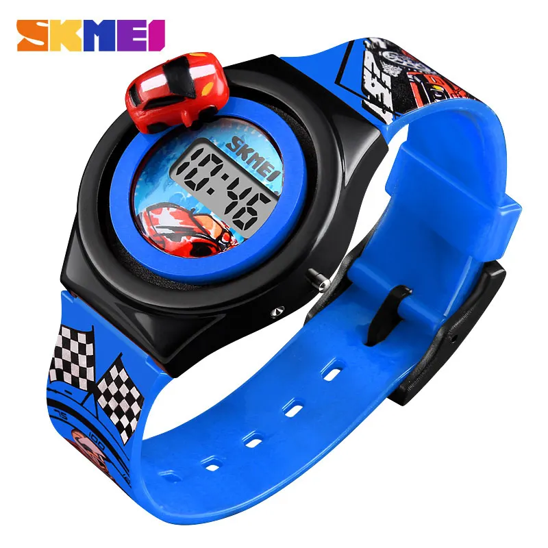 Cartoon Car Kids Watches Toy Children's Watch Fashion Digital Electronic Watch Car Shape Toy Watch Kids Christmas Gift Boy Girl