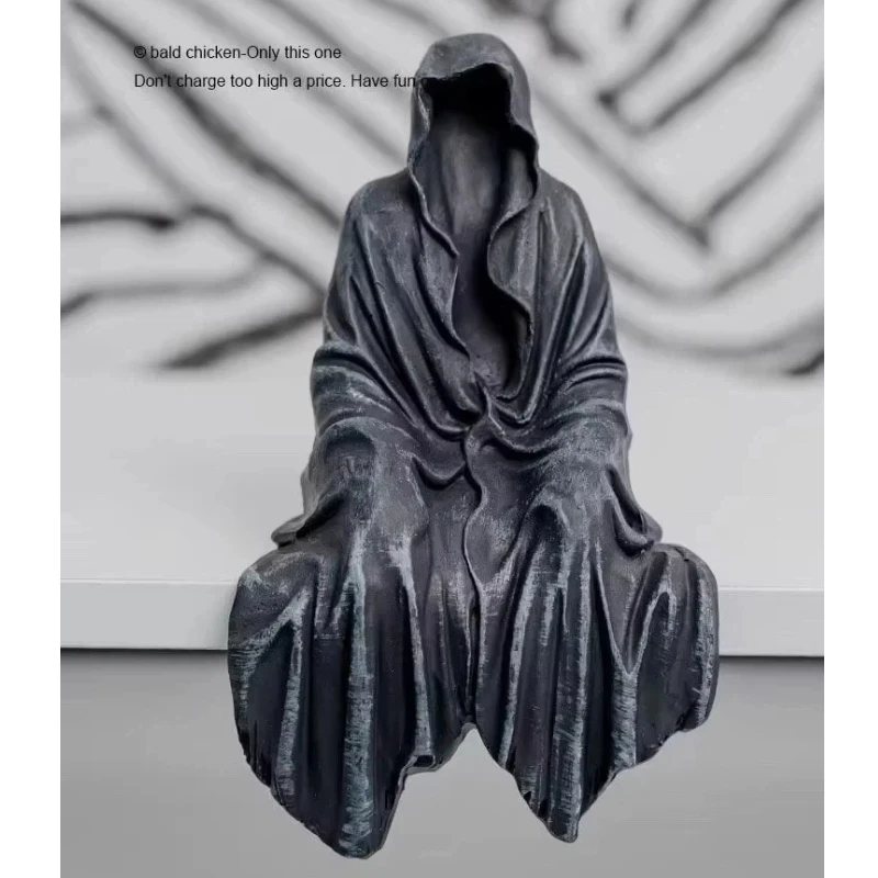 GK Mysterious Black Suit Man Meditation Dark Series Desktop Ornaments Action Figures Collectible Toys For Games And Animations