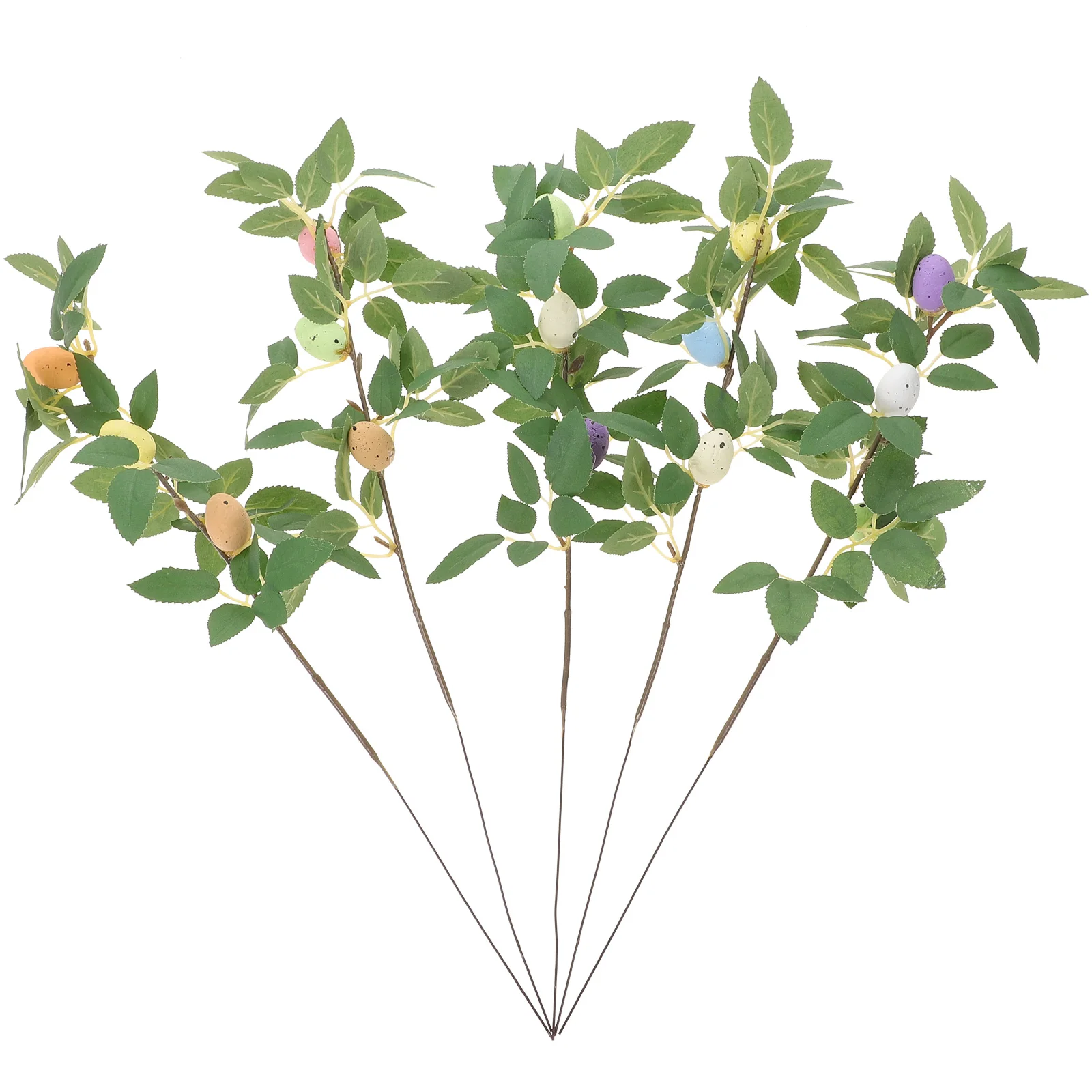 

5Pcs Simulation Easter Egg Branches Artificial Picks for Vase Filling Party Supplies Home Decor Realistic Festive Adornment