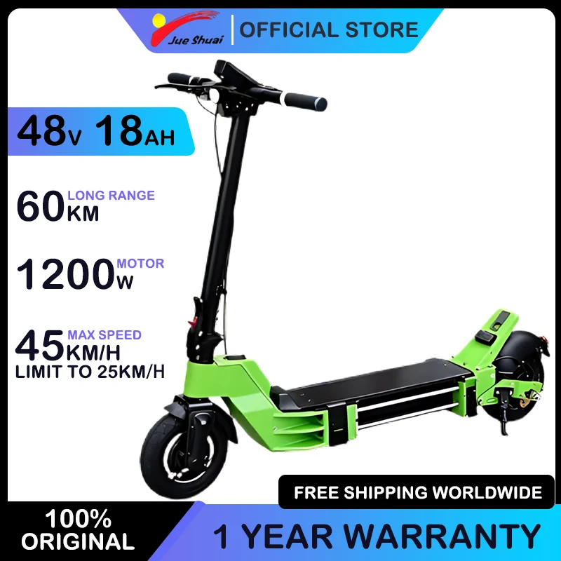 

Stretchable Foldable Electric Scooter for Adults 1200W Motor 18AH Removable Battery 60km Range Commuting Escooter Ultra-Portable