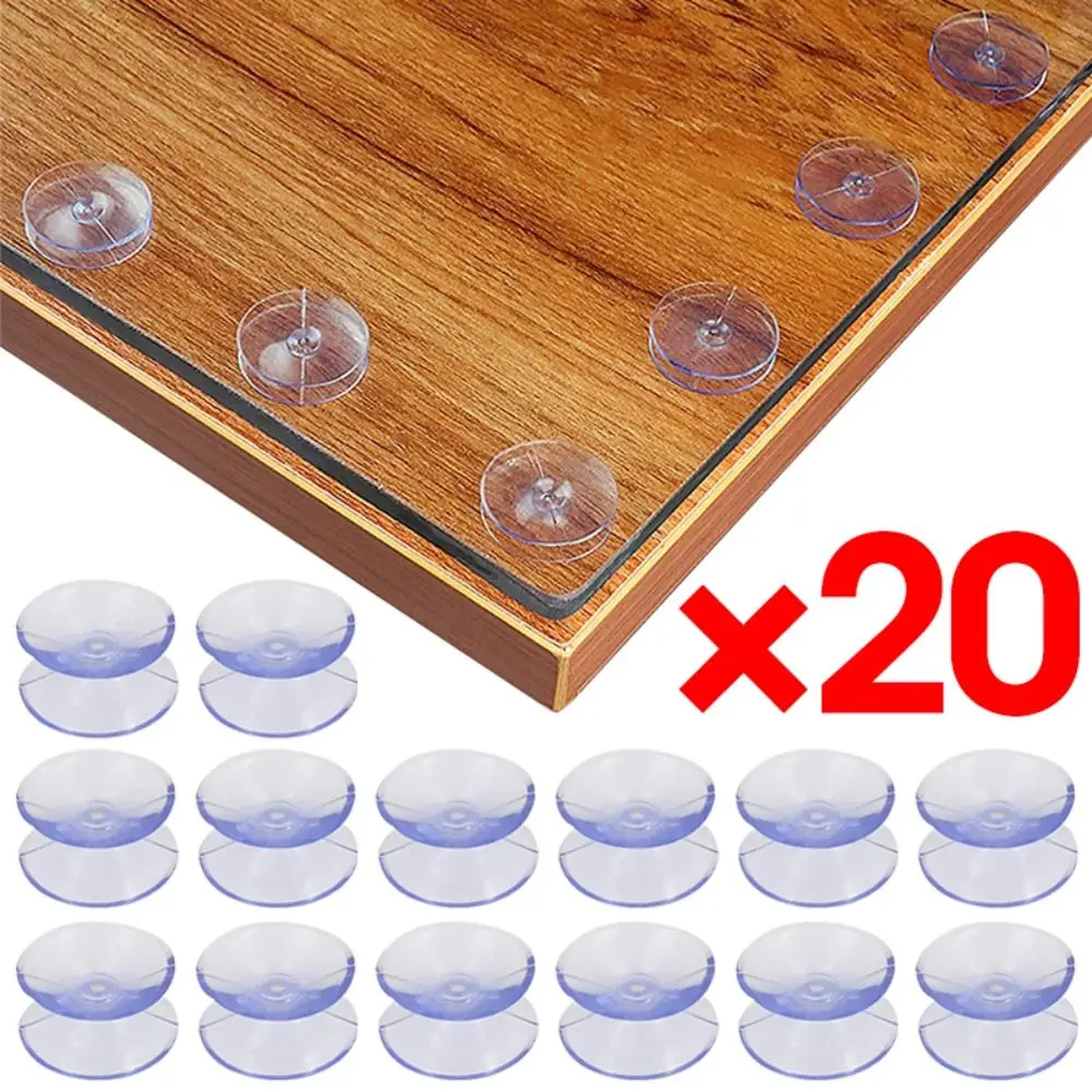 20Pcs Top Spacer PVC Double-Sided Suction Cup Non-Slip Transparent Vacuum Suckers Reusable Without Trace Sucker Pad Oxygen Tube