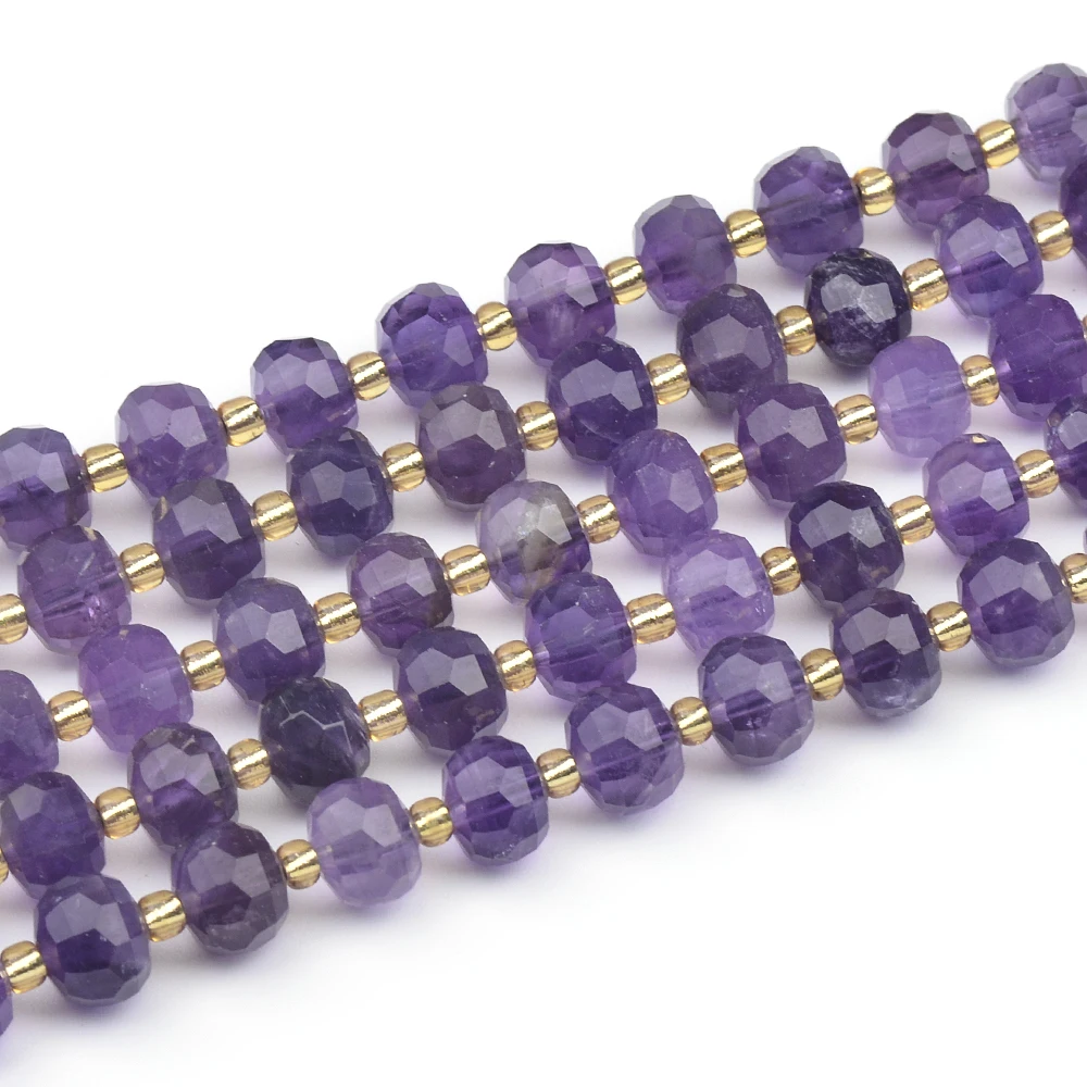 

Natural Faceted Rondelle Amethyst Australian Lemon Turquoise Rose Quartz White Opal Crystal DIY bracelet necklace making
