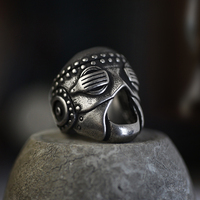 SLIPNOT band Punk Skeleton DJ Mask Skull Ring Band Gothic Men Vintage Rings Hip Hop Rock Ring Biker Party Jewelry Gift