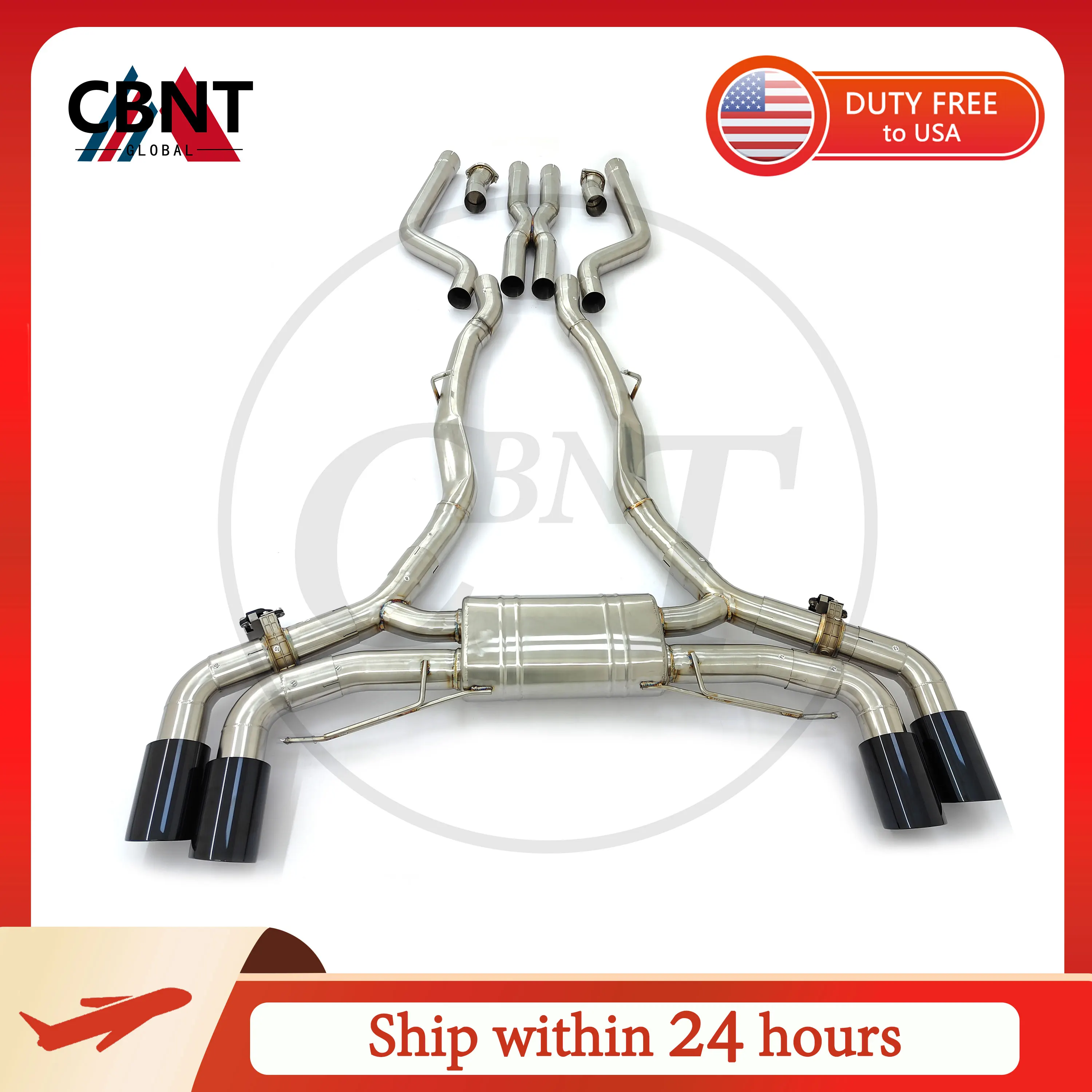 

CBNT Exhaust Pipe with Valve Muffler for BMW F95 X5M F96 X6M 4.4T 2023-2025 Valved Exhaust Catback SS304 Exhaust Systems