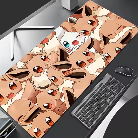 Mouse Pad Gaming Carpet Anime Keyboard Pads Rug Pokemon Eevee Mousepad Mouse Pads Laptop Extended Desk Mat for LOL Gamer Gift