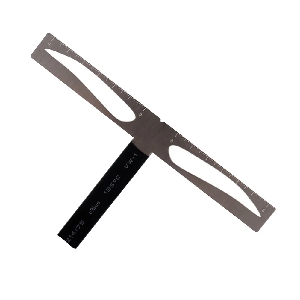 Herbruikbare wenkbrauwsjablonenliniaal Driepuntsbalanspositioneringsset voor het meten en vormgeven van wenkbrauwen met één woord