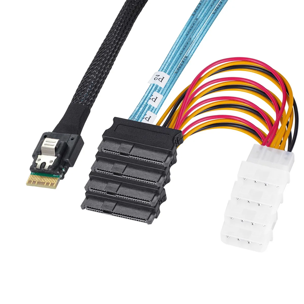 4 SAS 29pin SFF-8654 Target to Slimline SAS 4.0 SFF-8654 4i 38pin Host Hard Disk Fanout Raid Cable