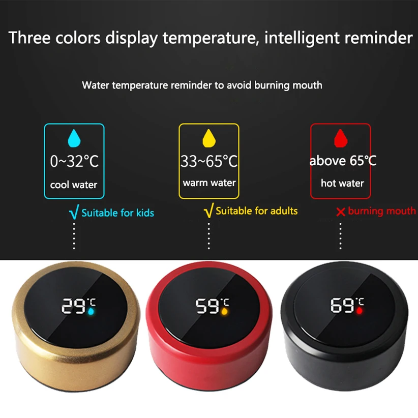 500ML Smart Thermos Water Bottle Stainless Steel Insulation Touch Intelligent Temperature Display Vacuum Flasks Cup Digital Mug