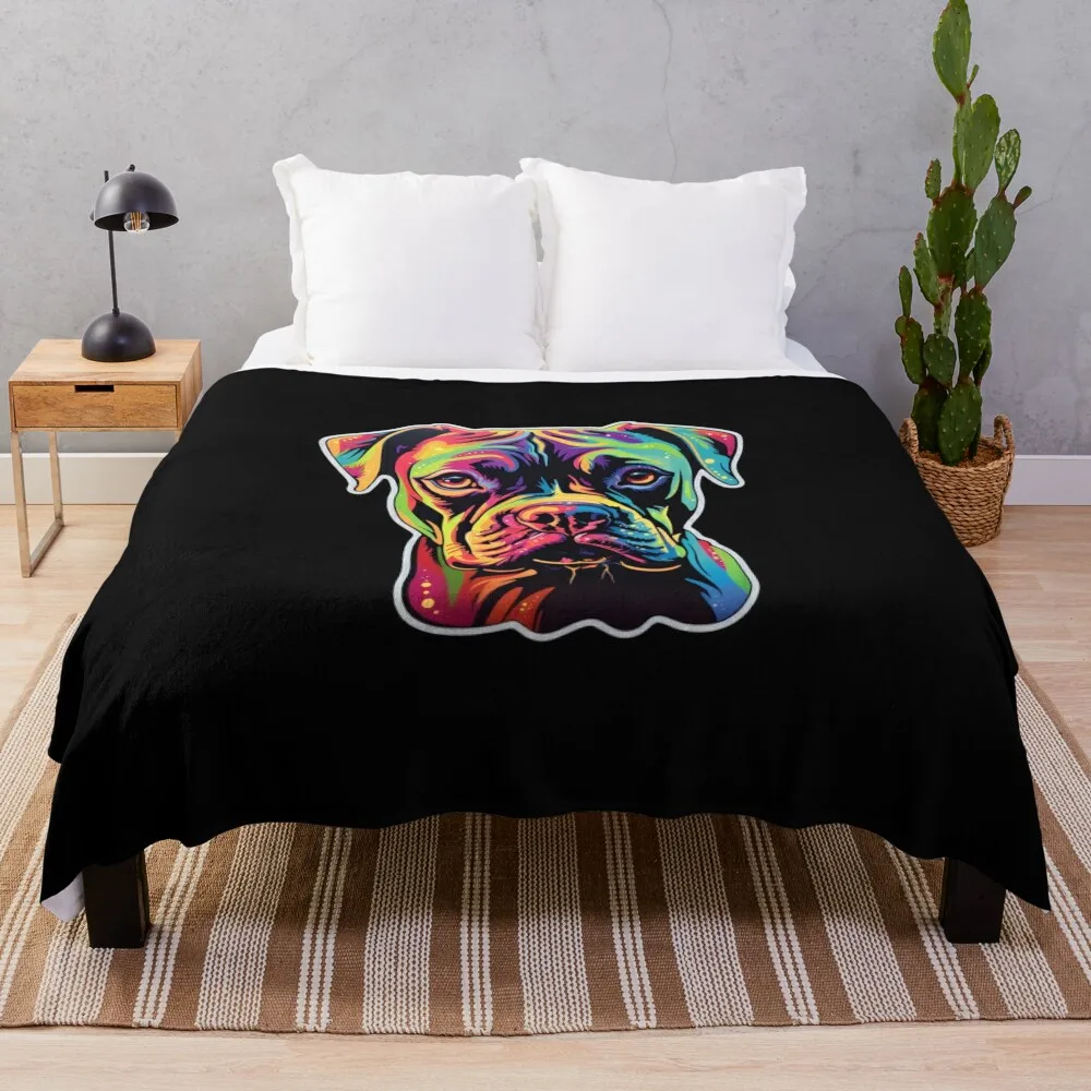 Boxer Neon Design Throw Blanket warm for winter Sofa Blankets