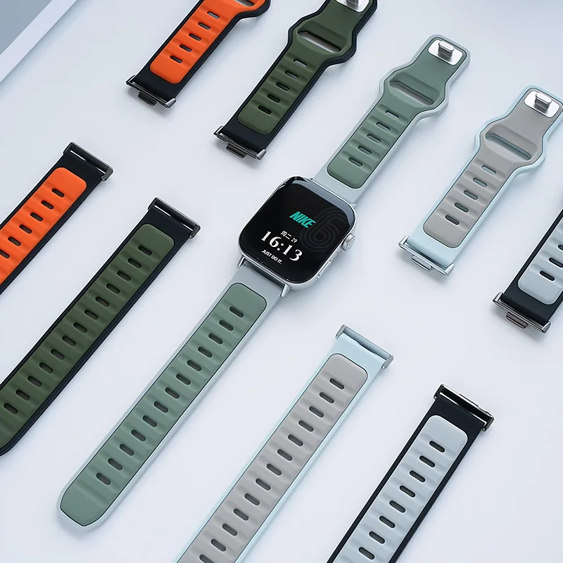 Sport Liquid Silicone Band for Redmi Watch 6 5 4 Watch 5 Active 5 Lite Breathable Soft Strap for Xiaomi Mi Band 9 Pro 8 Pro