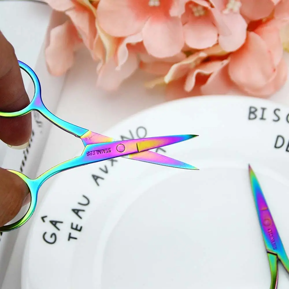 Nail Cuticle Remover Manicure Scissor Makeup Tool Nose Hair cutter Facial Hair Remove Pointed Eyebrow Scissor Eyelash Trimmer