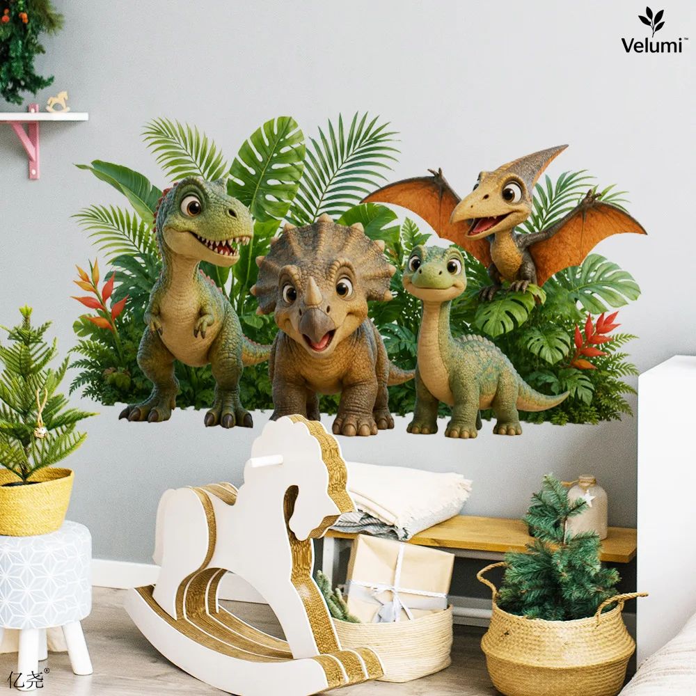 Cute 3D Dinosaur Wall Stickers Kids Dinosaur Birthday Party Decoration Children Room Dinosaur Wall Stickers view 2