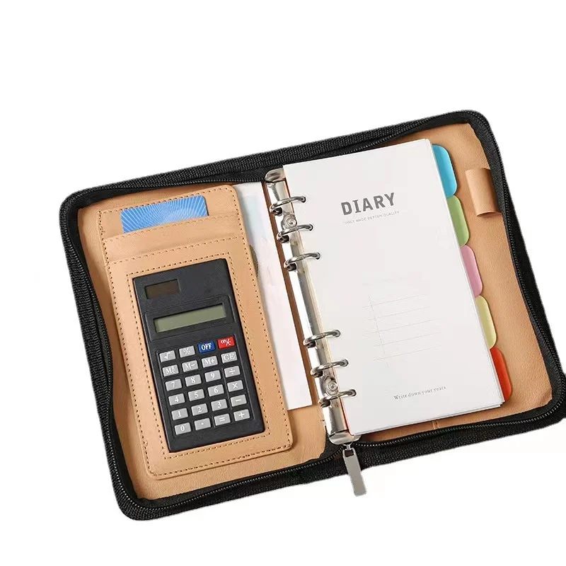 Buon materiale A6 PU Leather Budget Binder Notebook Cash buste System Set Binder tasche Money Budget Saving Bill Organizer