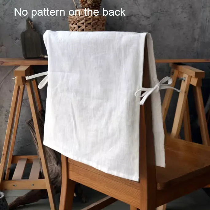 Floral Lace Cotton linen Chair Back Cover Home Wedding Dining Room Decor Embroidery Ruffled for Chair
